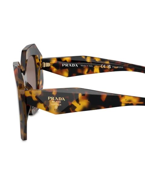 Prada Eyewear tortoiseshell-effect logo sunglasses - Green
