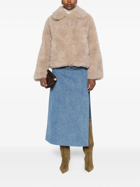 Yves Salomon teddy-collared jacket - Neutrals