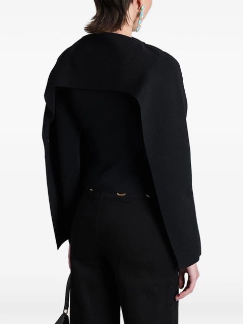 Cult Gaia Alka cape-overlay blouse - Black