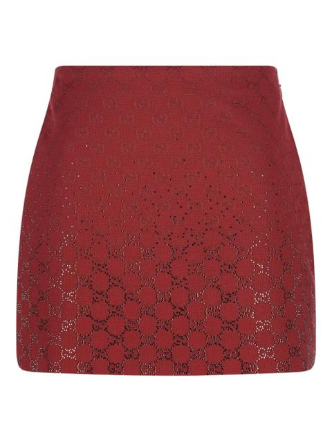 Gucci GG-logo embellished mini skirt - Red