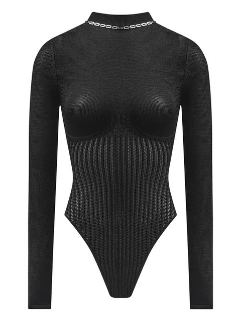 Manière De Voir underbust chain-detail bodysuit - Black - zdjęcie produktu nr 1
