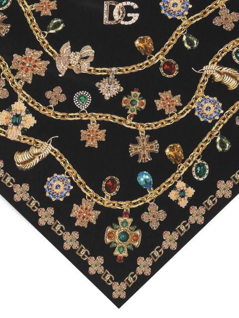 Dolce & Gabbana embellished silk scarf - Black - zdjęcie produktu nr 2