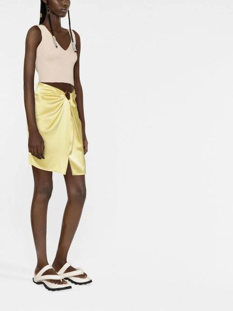 Nanushka draped satin mini skirt - Yellow
