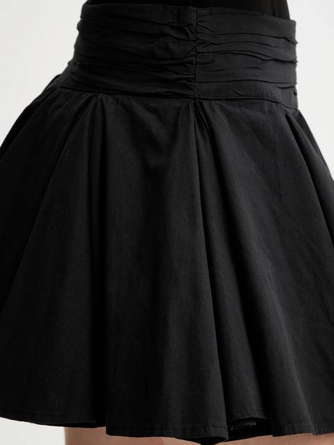 AllSaints spódnica bawełniana TULIP kolor czarny mini rozkloszowana W016RD