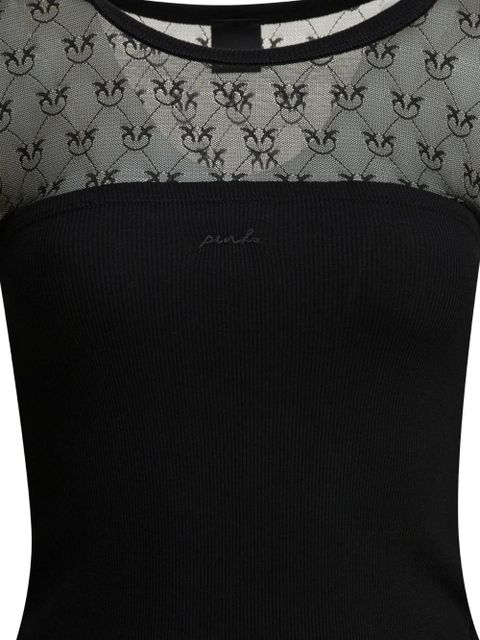 PINKO patterned long-sleeve T-shirt - Black