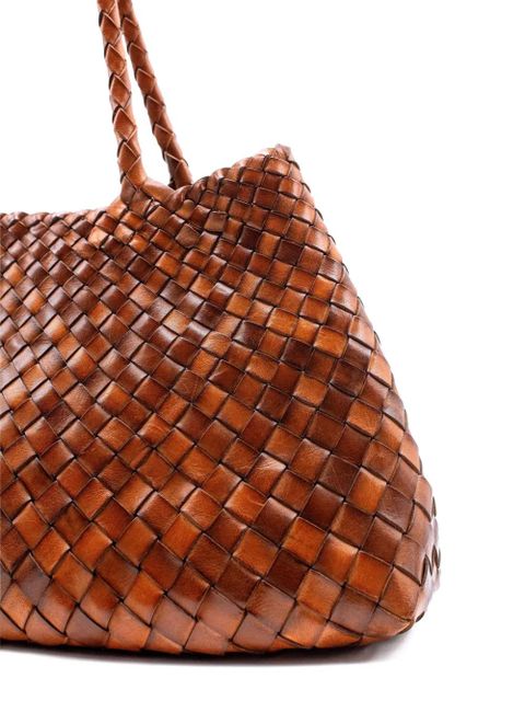 DRAGON DIFFUSION big Santa Croce woven tote bag - Brown