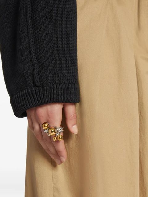 DRIES VAN NOTEN bead-embellishment ring - Silver - zdjęcie produktu nr 2