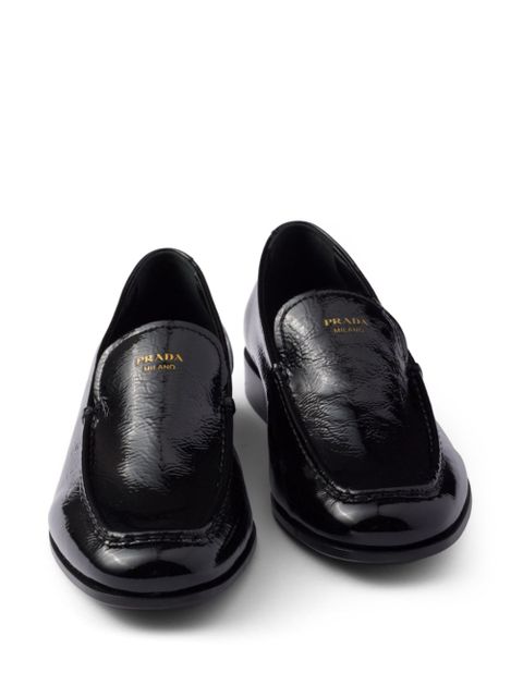 Prada patent-leather loafers - Black