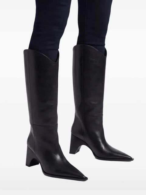 Coperni Bridge cowboy leather boots - Black