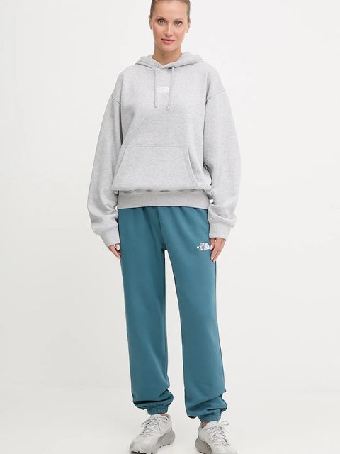 The North Face spodnie dresowe Essential Relaxed damskie kolor turkusowy gładkie NF0A8C1GBQ51