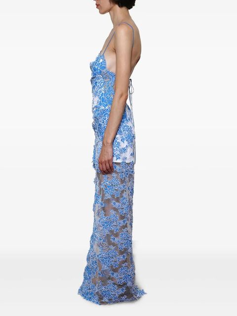 Christopher Esber lace-appliqué maxi dress - Blue
