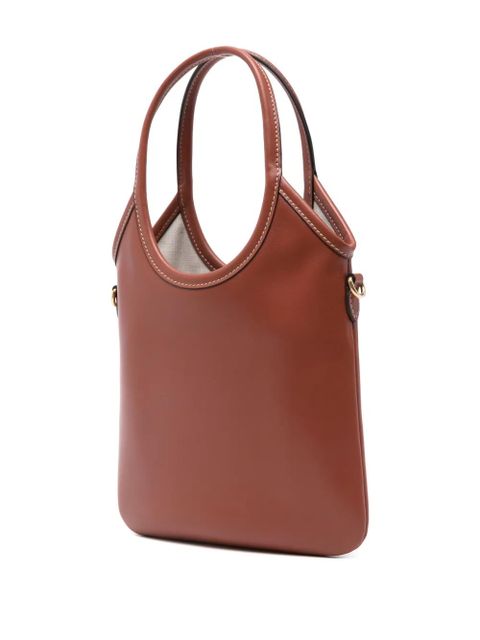 Miu Miu logo-appliqué top-handles shoulder bag - Brown