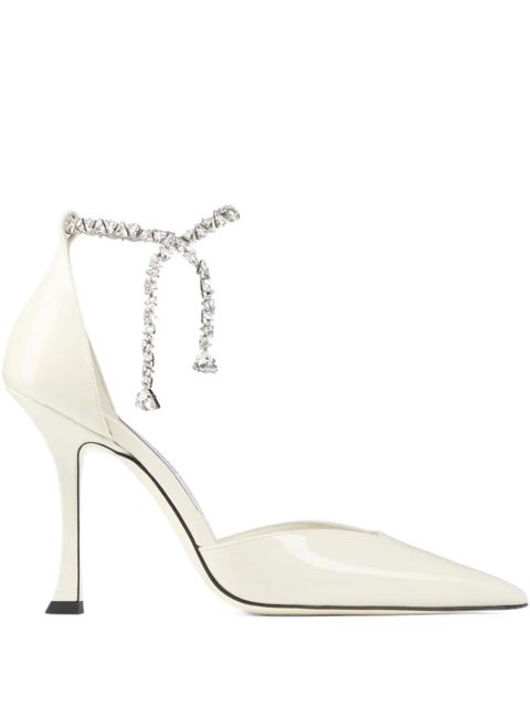 Jimmy Choo 100mm Stevie crystal-embellished pumps - White - zdjęcie produktu nr 1