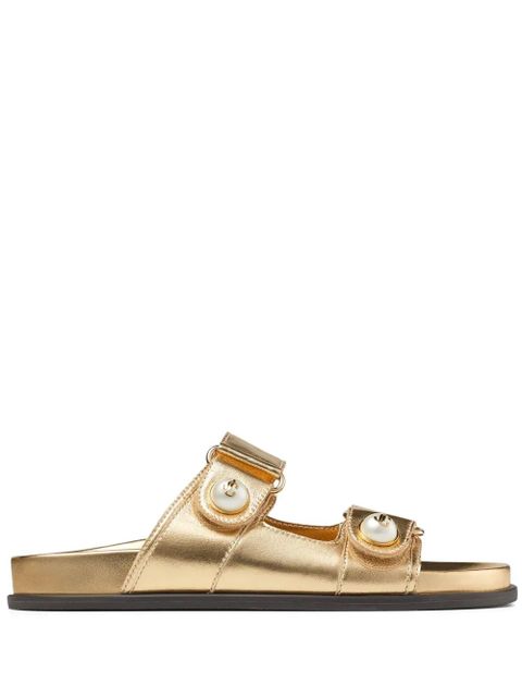 Jimmy Choo Fayence leather sandals - Gold - zdjęcie produktu nr 1