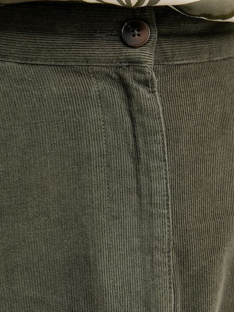 United Colors of Benetton spódnica bawełniana kolor zielony midi rozkloszowana 494BD0058