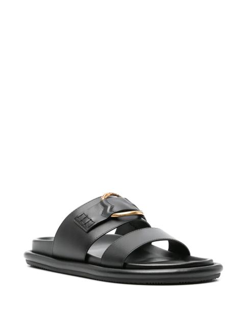 Moncler Bell leather slides - Black