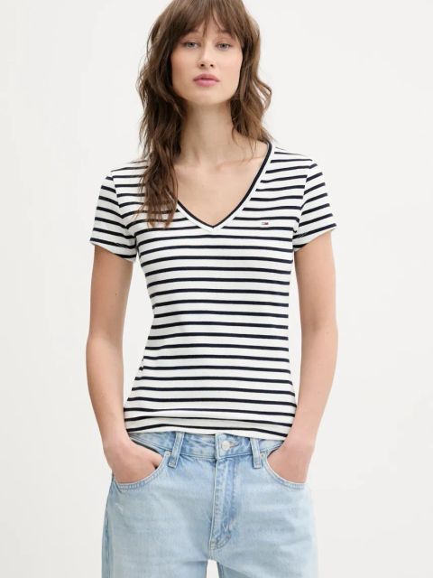 Tommy Jeans t-shirt damski kolor szary DW0DW17385