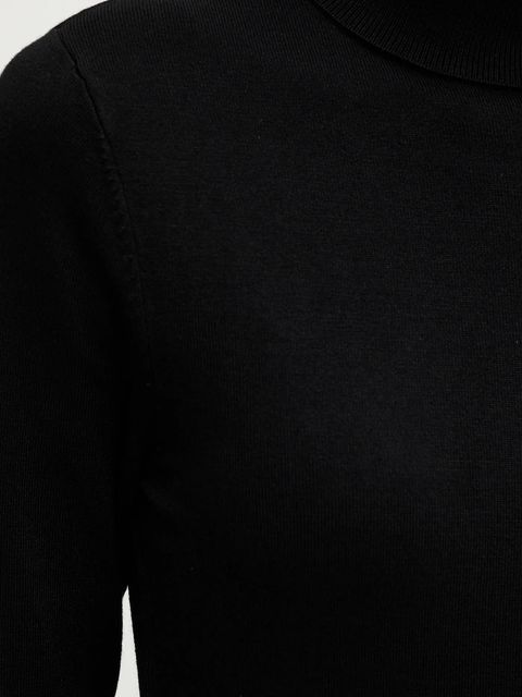 Morgan sweter damski kolor czarny lekki z golfem MFLORIA