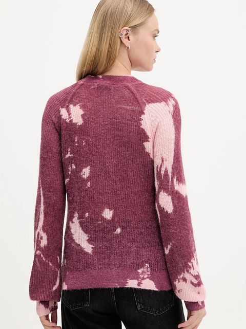 Desigual sweter z wełną HYDER damski kolor bordowy lekki 25WWJF31