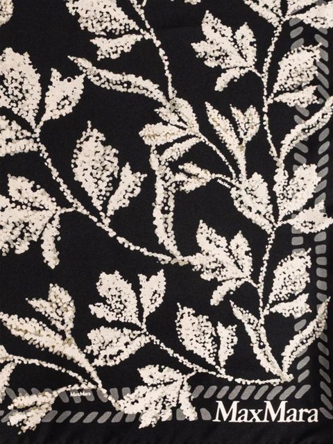 Max Mara leaf-print scarf - Black