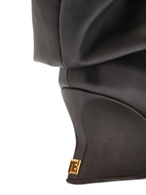 Balmain 75mm slouchy wedge ankle boots - Black