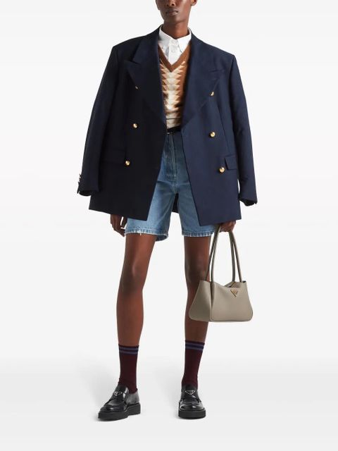 Prada double-breasted cotton blazer - Blue - zdjęcie produktu nr 2