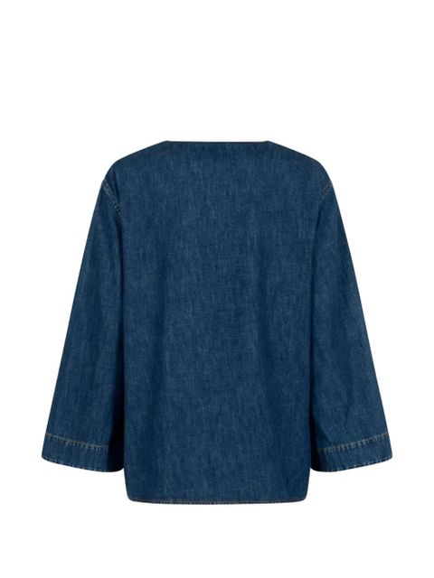 Valentino Garavani V-neck logo-plaque blouse - Blue - zdjęcie produktu nr 2