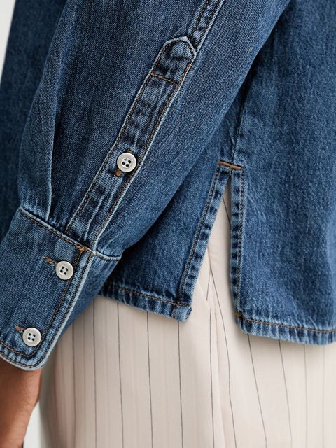 Rag & Bone bluzka jeansowa damska kolor niebieski gładka RJ0525FSUKE