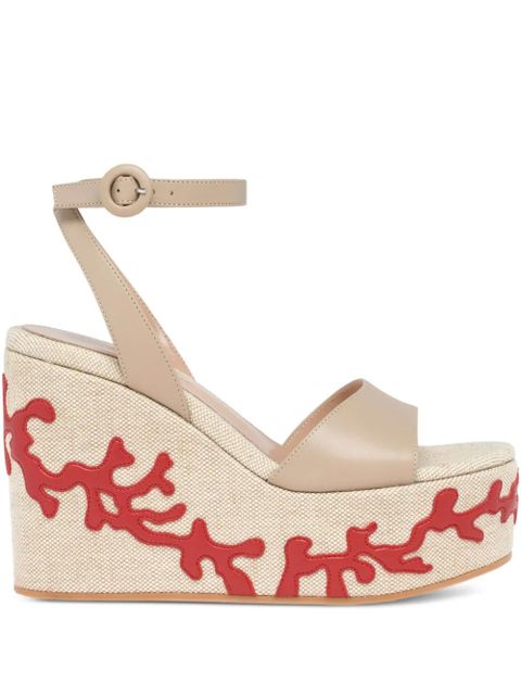 Gianvito Rossi Malia platform-coral sandals - Neutrals - zdjęcie produktu nr 1