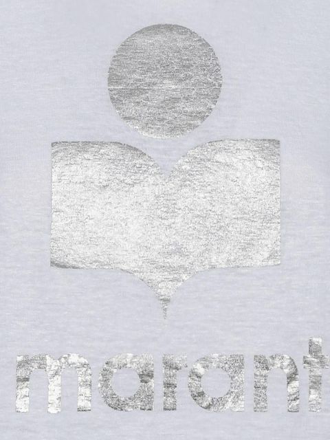 MARANT ÉTOILE logo-print linen T-shirt - White