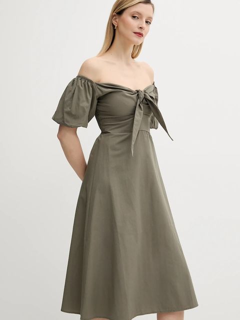 Answear.LAB sukienka kolor zielony mini prosta - zdjęcie produktu nr 1