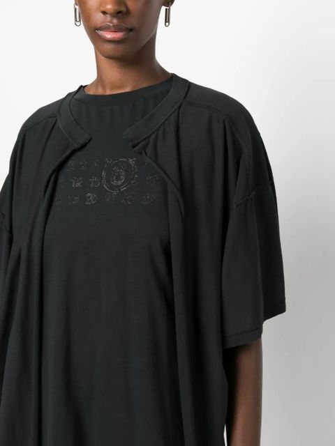 MM6 Maison Margiela numbers-print cotton playsuit - Black