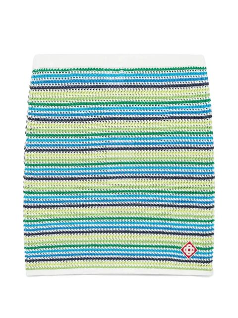 Casablanca striped logo mini skirt - Green - zdjęcie produktu nr 1