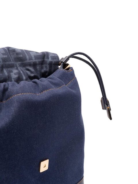 FENDI FF-plaque denim backpack - Blue - zdjęcie produktu nr 2