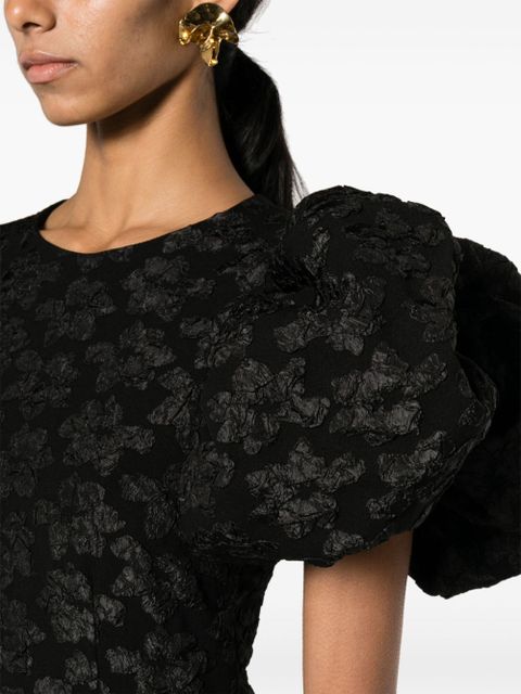 ROTATE BIRGER CHRISTENSEN 3D floral-jacquard midi dress - Black