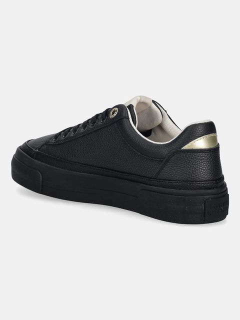 Tommy Hilfiger trampki TH PLATFORM SNEAKER TUMBLED LTR damskie kolor czarny FW0FW09018
