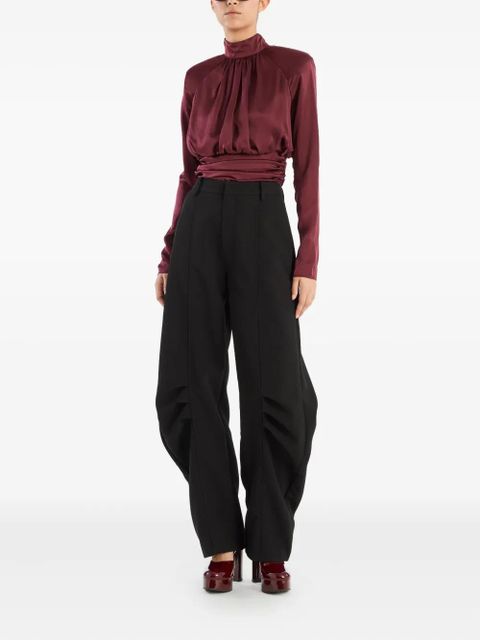 ROTATE BIRGER CHRISTENSEN ruched mock-neck top - Red - zdjęcie produktu nr 2