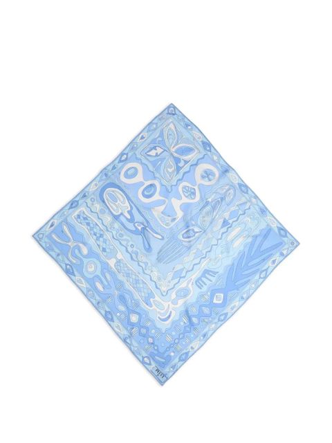 PUCCI Angoli-print silk scarf - Blue - zdjęcie produktu nr 1