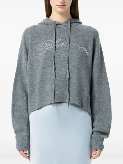 Blumarine crystal-embellished hoodie - Grey