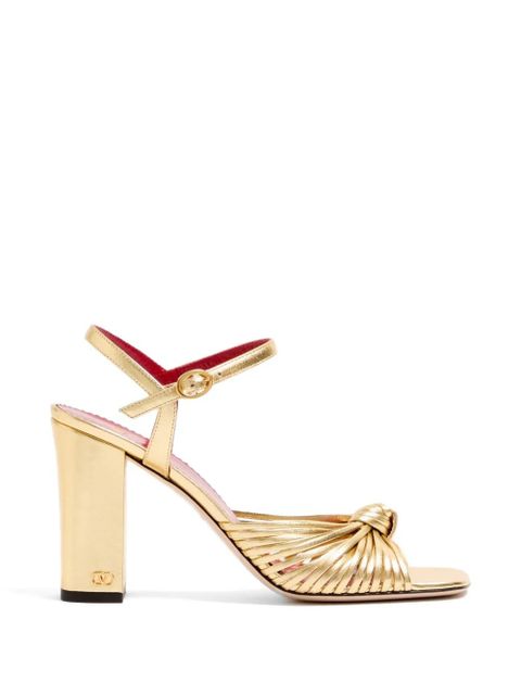 Valentino Garavani Annet laminated nappa sandals 90mm - Gold - zdjęcie produktu nr 1