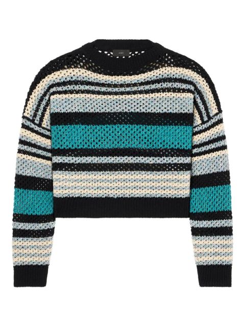 Alanui Ocean Stripes open-knit Sweater - Black - zdjęcie produktu nr 1