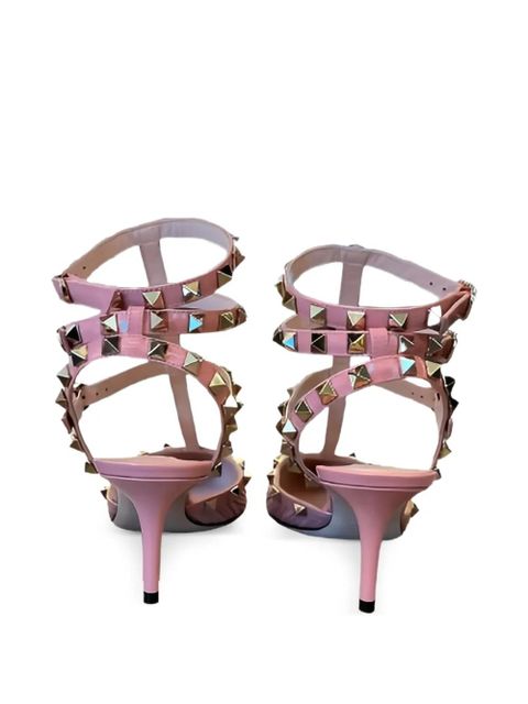 Valentino Garavani 25.5mm Rockstud pleated pumps - Pink