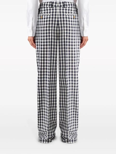 ETRO gingham-print straight trousers - Blue - zdjęcie produktu nr 2