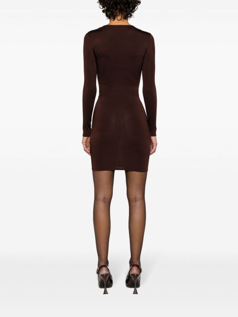 Saint Laurent Décolleté mini dress - Brown