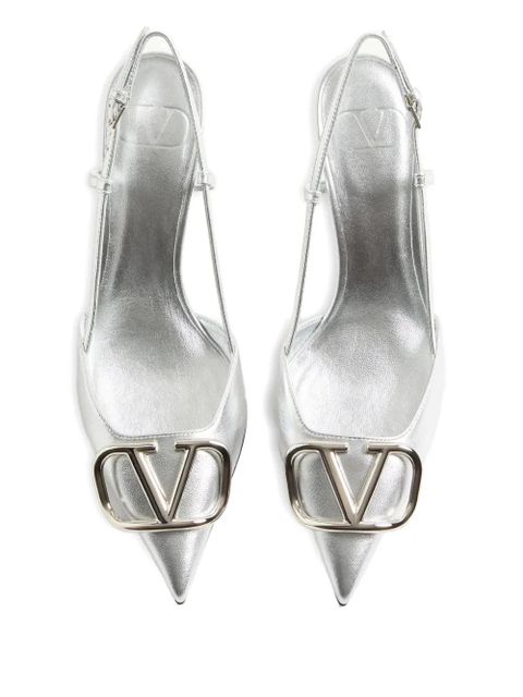 Valentino Garavani 80mm VLogo slingback pumps - Silver
