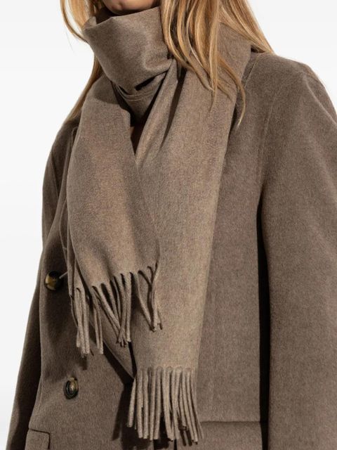 Max Mara fringed cashmere scarf - Brown