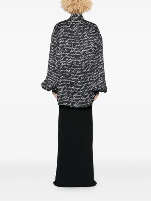 Balmain Love Letter-print blouse - Black