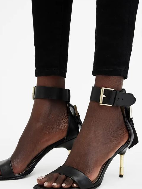 AllSaints sandały skórzane Noir Mid Sandal