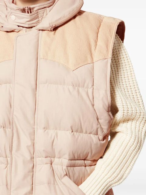 MARANT ÉTOILE Olfa corduroy-detail padded gilet - Neutrals