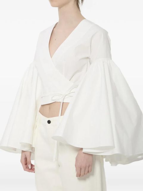 Jacquemus Paysan ruffled wrap top - White - zdjęcie produktu nr 2